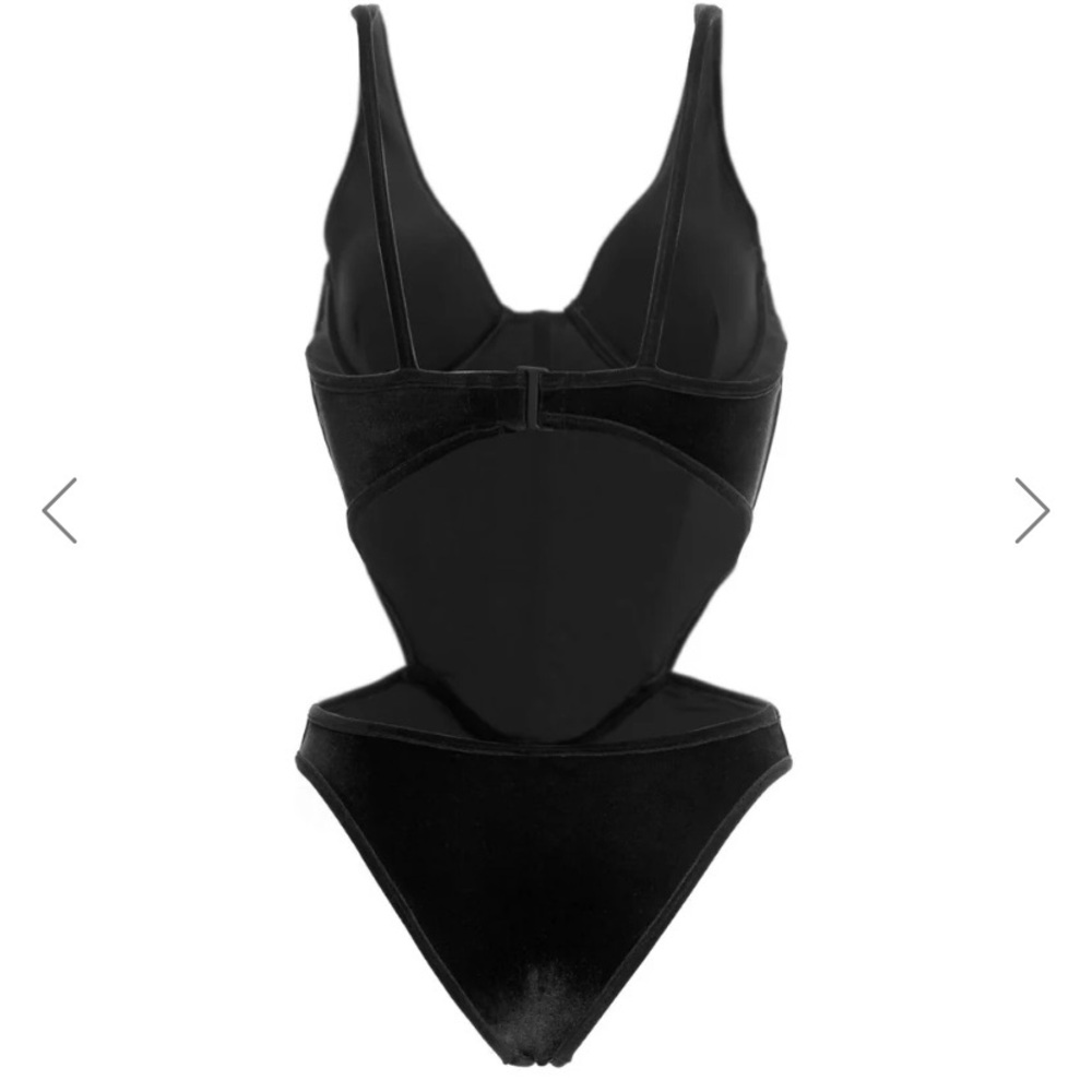 ~sold~NWT Agua Bendita Velvet Cut- Out Open Back Tanin Bodysuit - Picture 5 of 9